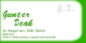 gunter deak business card