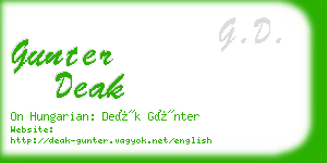gunter deak business card
